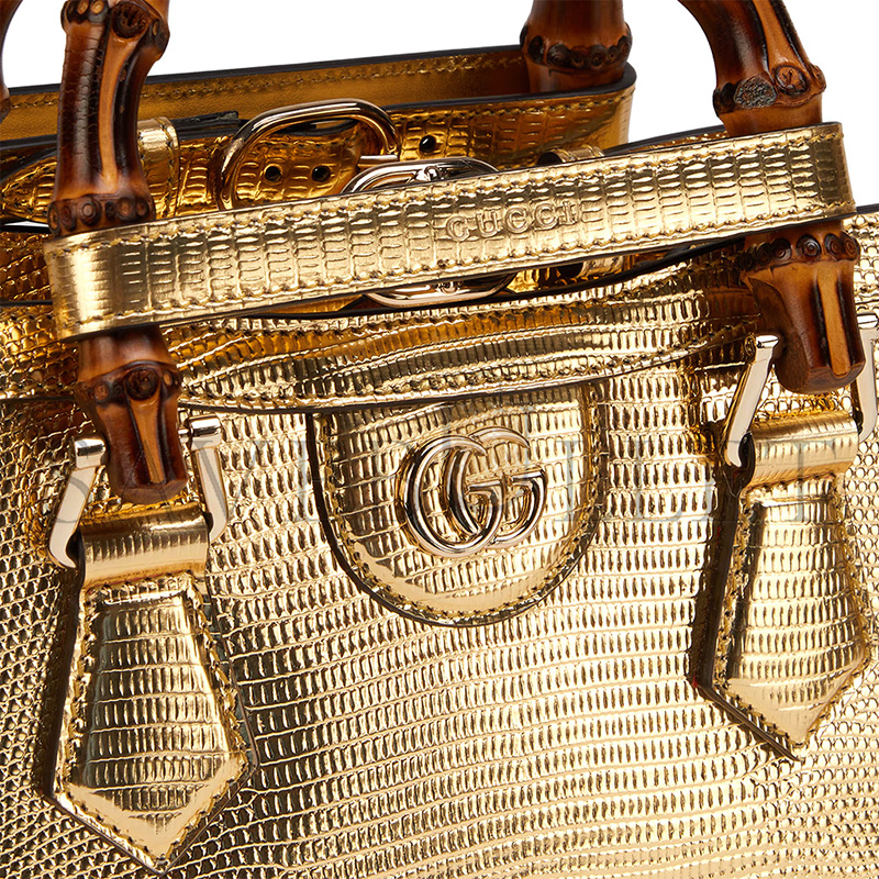 GUCCI DIANA LIZARD SMALL TOTE BAG 707449 (20*16*10cm) GUCCI DIANA LIZARD SMALL TOTE BAG 707449 (20*16*10cm)